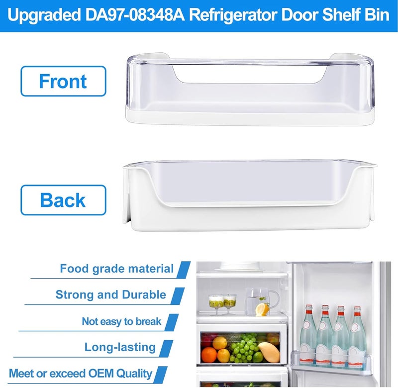 S-Union [2 PACK] Upgraded DA97-08348A Refrigerator Door Shelf Bin Replacement for Samsung Refrigerator Parts RS265TDRS RS25H5111BC RS25H5111SR Door Shelf,DA63-05215A for Samsung Fridge Middle Door Shelves - Image 5
